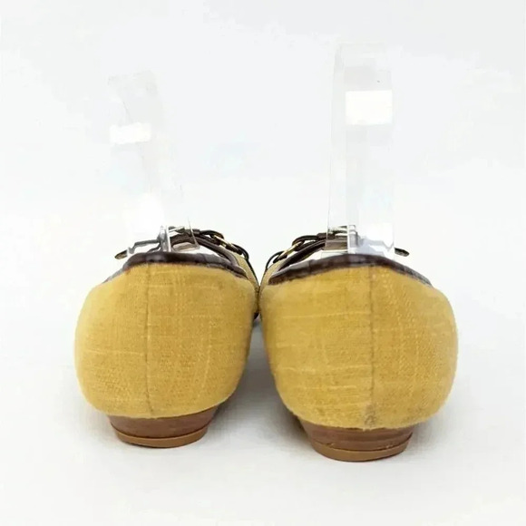 Diba Gold and Brown Peep-Toe Flats - 7.5 - Picture 6 of 9